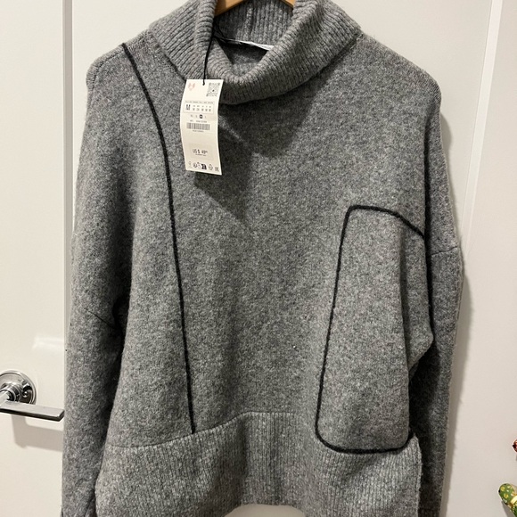 Zara Grey Turtleneck, Size Medium, NWT - Picture 7 of 10